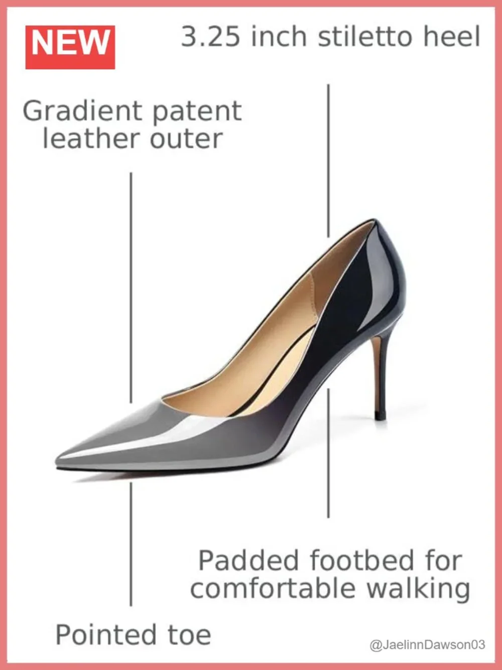 Gradient Patent Leather Stiletto Heels Pointed Toe Pumps 3.25in 8cm